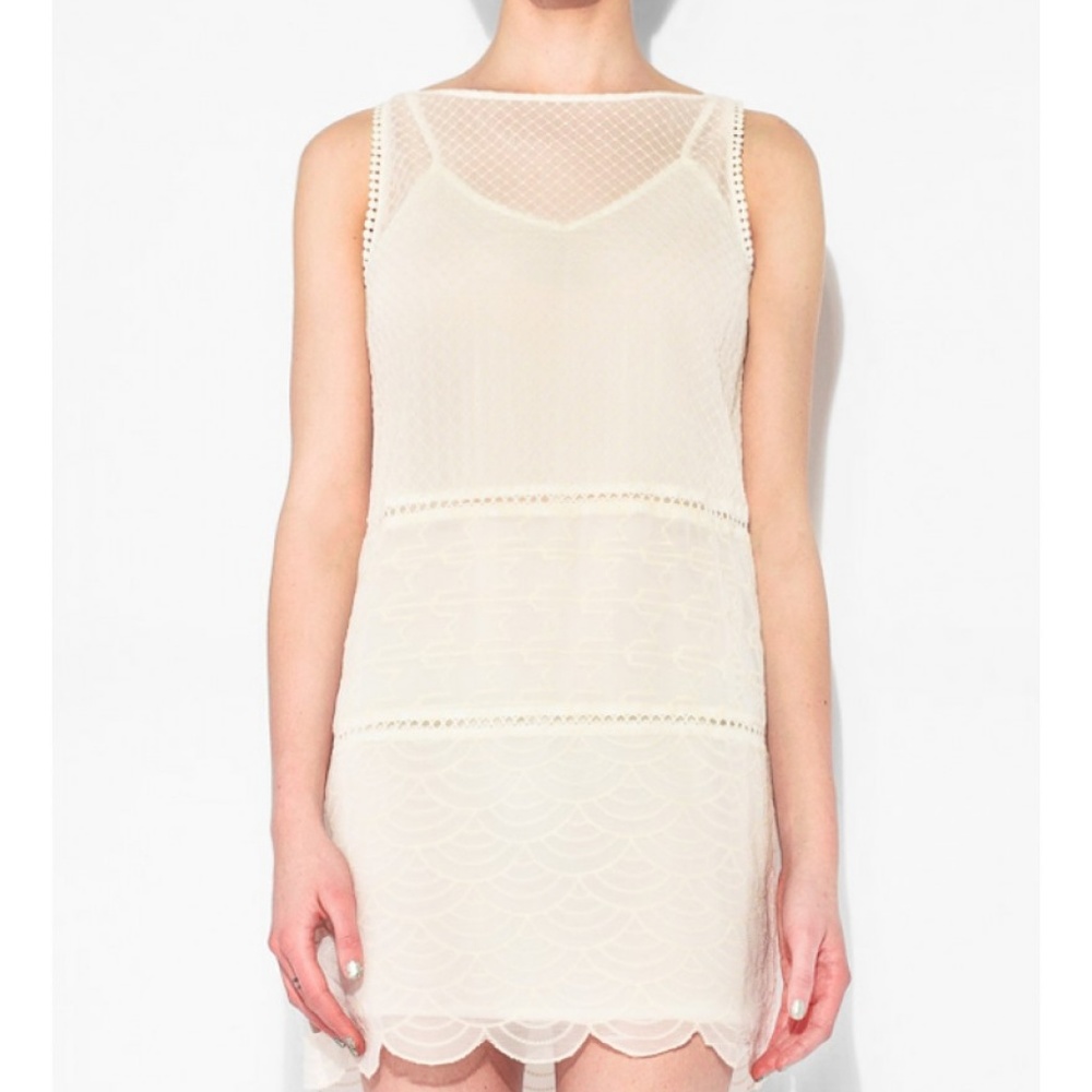 BB Dakota Micah Embroidered Scalloped Dress